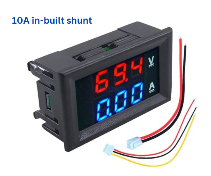 DC 100V Digital Voltmeter & Ammeter 10A (internal shunt)