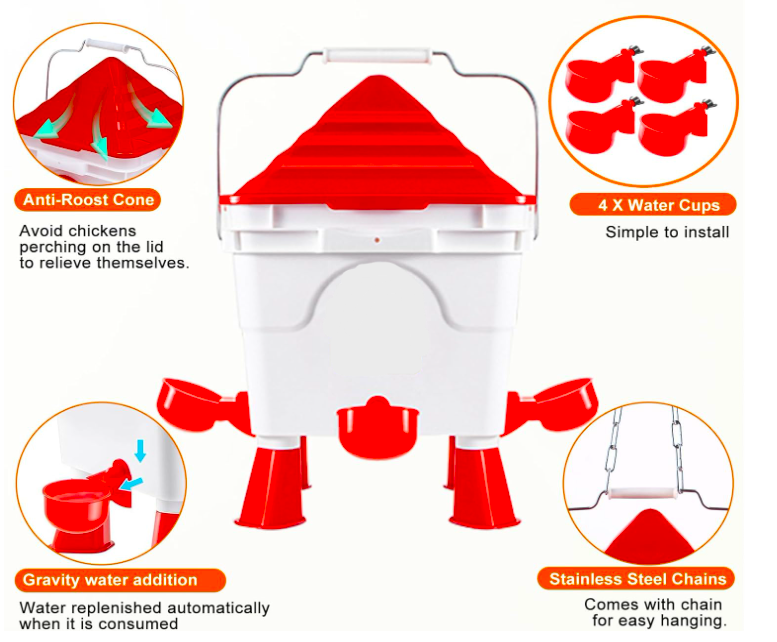 Poultry House type 8.5 Litre Drinker / 6kg Feeder