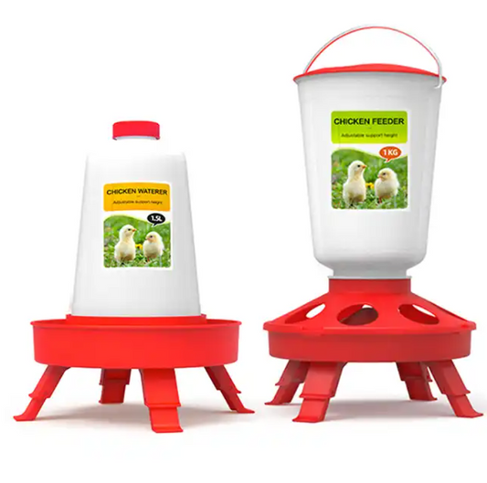 Bucket Foldable Legs Poultry / Chicken 1.5kg Feeder or 1.5 litre Drinker (single or pair options)