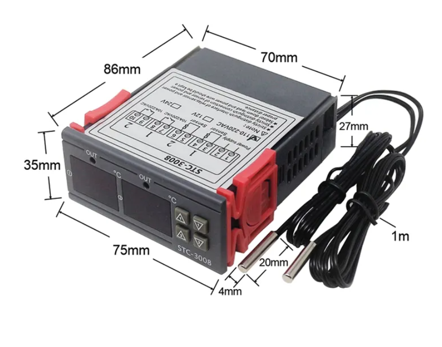 STC-3008 Temperature Controller (dual NTC probes)