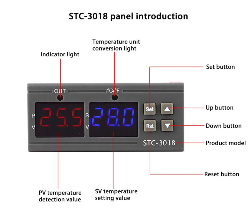 STC-3018 Temperature Controller (Dual Display)