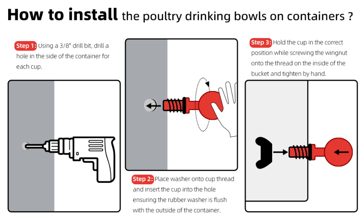 Poultry / Chicken Dipping Drinker Cups